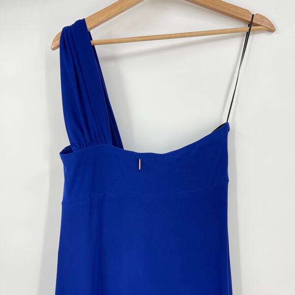 MISA Los Angeles | Thora Dress in Cobalt Blue Venezia Jersey One Shoulder Maxi M - Picture 12 of 14